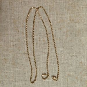 2mm  14K yellow gold rope necklace